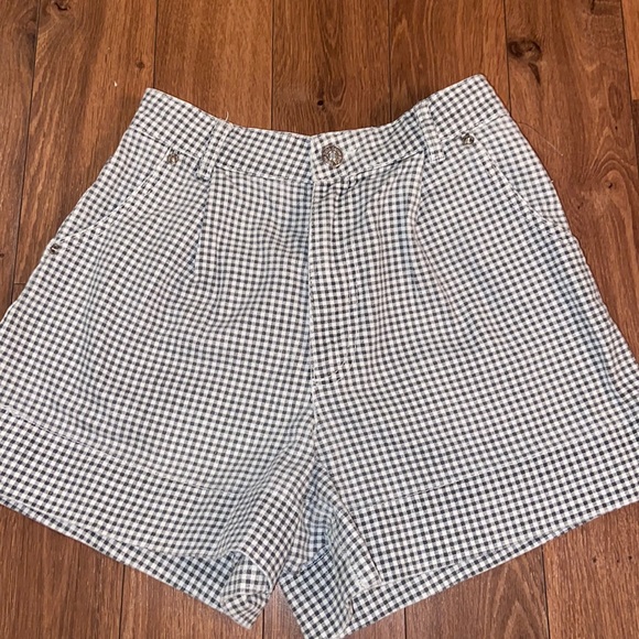 ZARA denim checkered gingham shorts - Picture 2 of 5